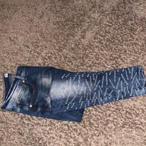 Balenciaga branded denim skinny jeans button fly